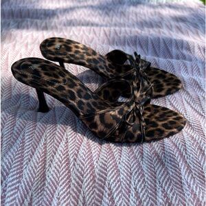 Zara Leopard Printed Kitten Heels